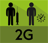 2G Symbolbild mit Icons (geimpft und genesen)