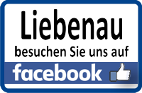 Ortstafel Liebenau mit Hinweis Facebook