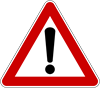 Bild zeigt das Verkehrsschild "Achtung" - Rufzeichen als wichtiger Hinweis