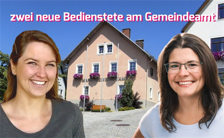 Fotomontage:  Julia König und Silvia Hirner, im Hintergrund das Gemeindeamt Liebenau