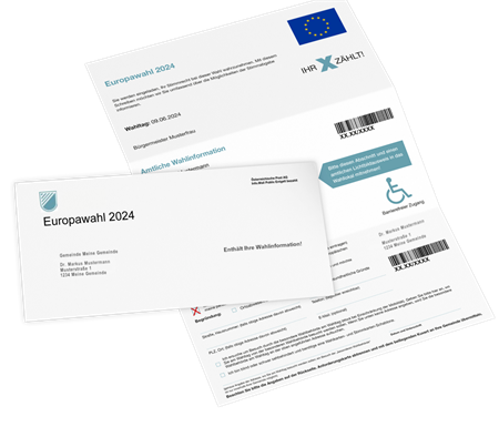 Abbildung der amtlichen Wahlinformation für die Europawahl 2024